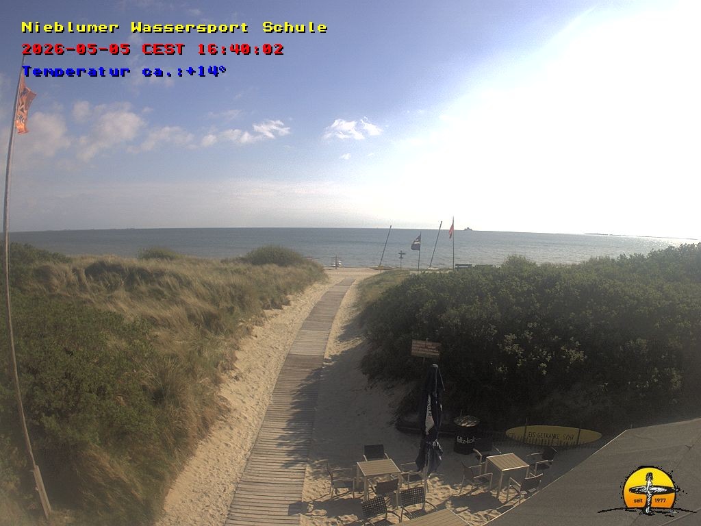 Archiv Foto Webcam Föhr: Nieblumer Wassersport Schule