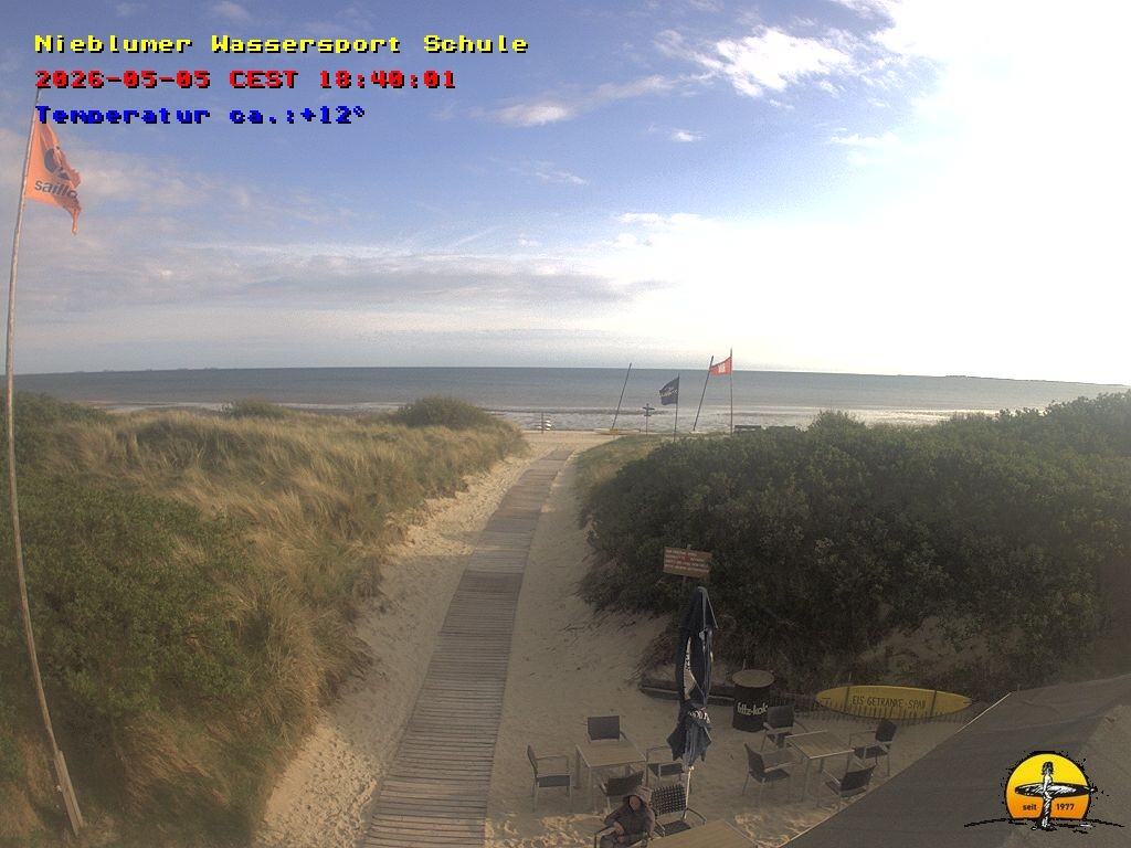 Archiv Foto Webcam Föhr: Nieblumer Wassersport Schule