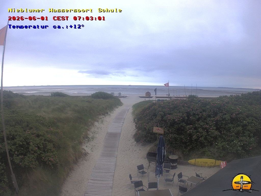 Archived image Webcam Föhr Island: Watersports School Nieblum
