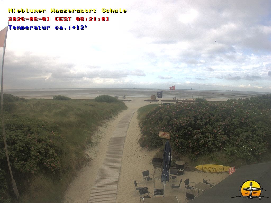 Archived image Webcam Föhr Island: Watersports School Nieblum