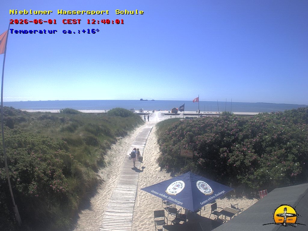 Archived image Webcam Föhr Island: Watersports School Nieblum