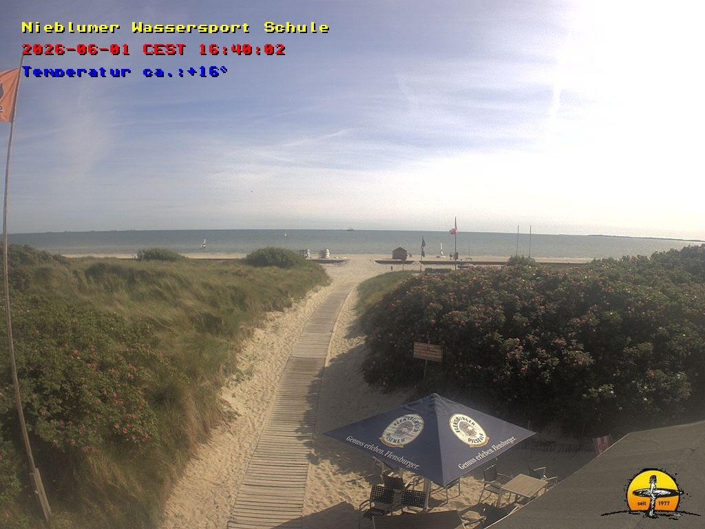 Archived image Webcam Föhr Island: Watersports School Nieblum