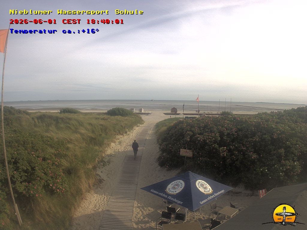 Archived image Webcam Föhr Island: Watersports School Nieblum