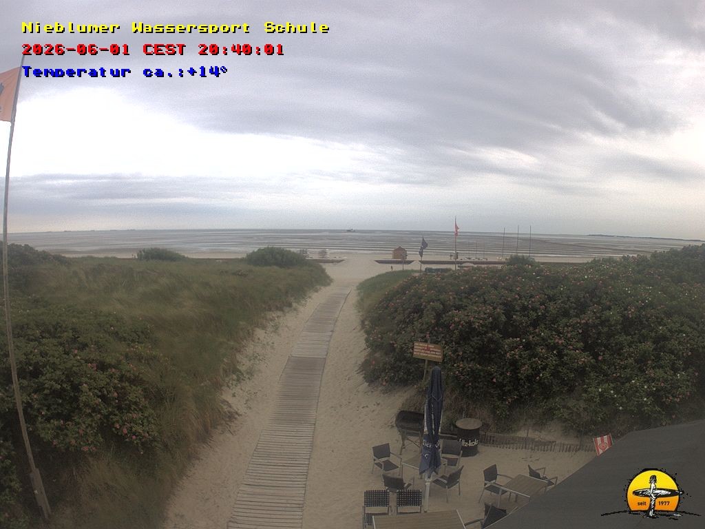 Archived image Webcam Föhr Island: Watersports School Nieblum