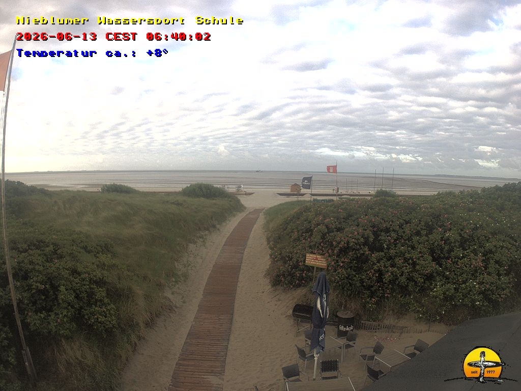 Archiv Foto Webcam Föhr: Nieblumer Wassersport Schule