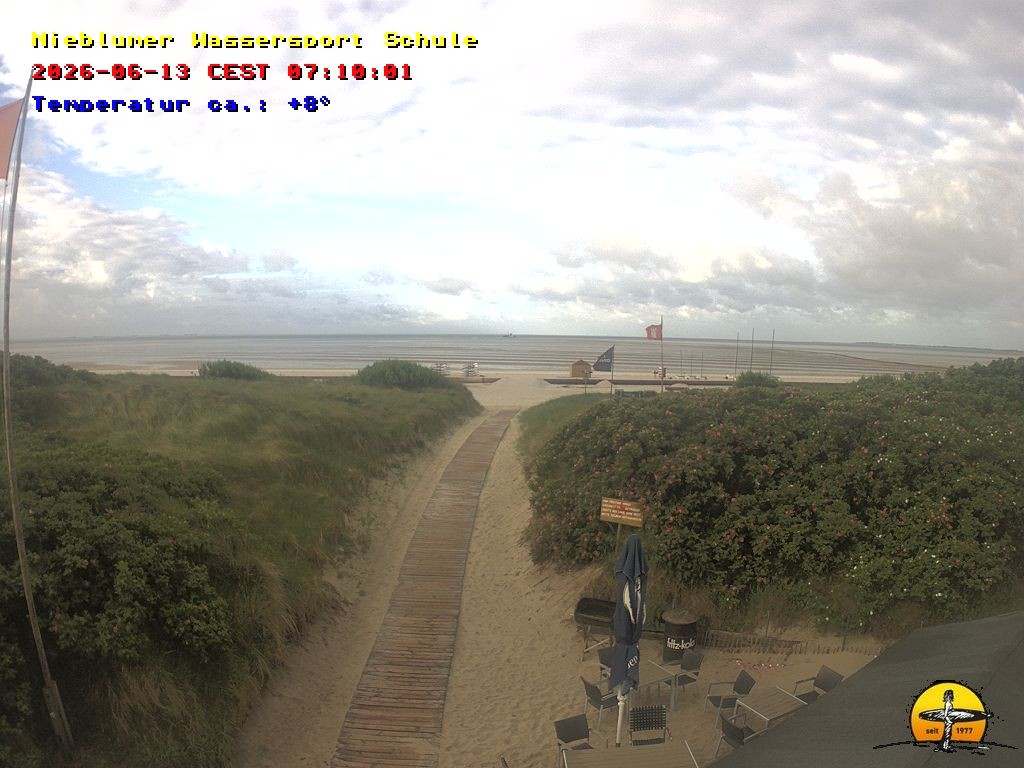 Archiv Foto Webcam Föhr: Nieblumer Wassersport Schule