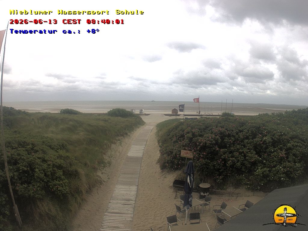 Archiv Foto Webcam Föhr: Nieblumer Wassersport Schule