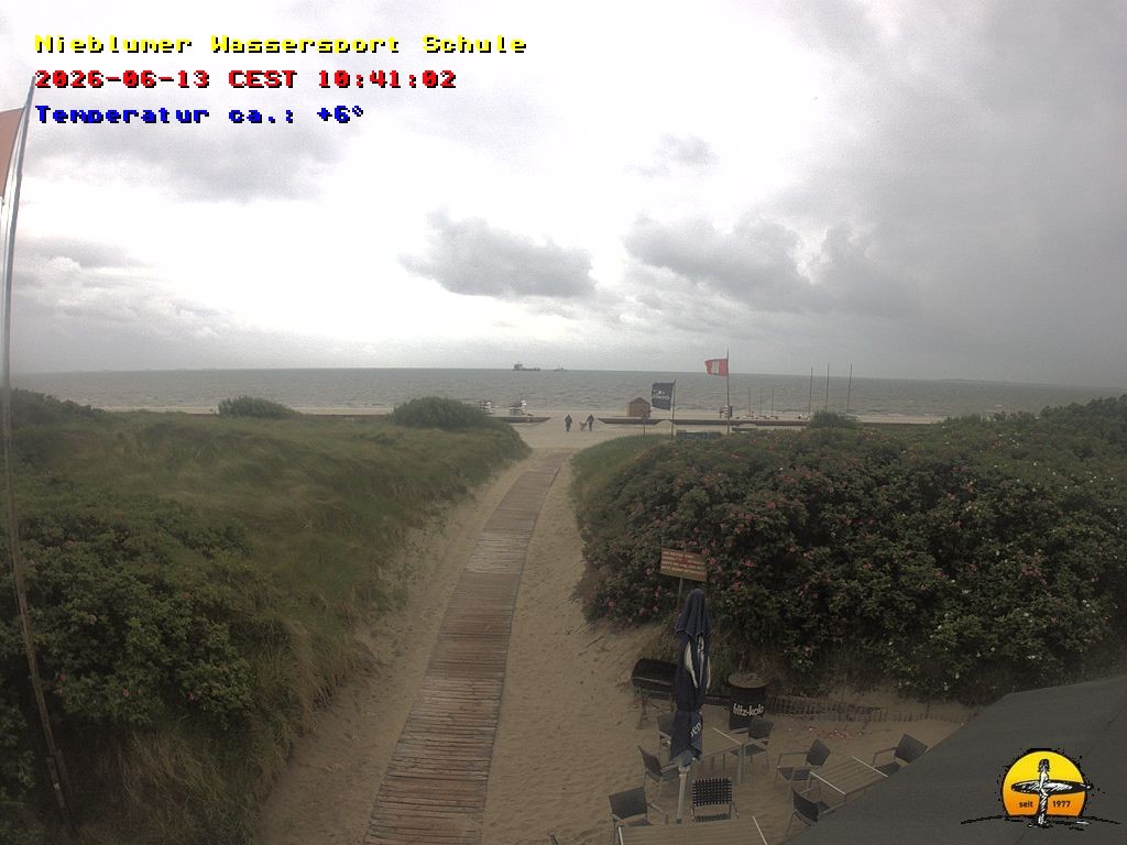 Archiv Foto Webcam Föhr: Nieblumer Wassersport Schule