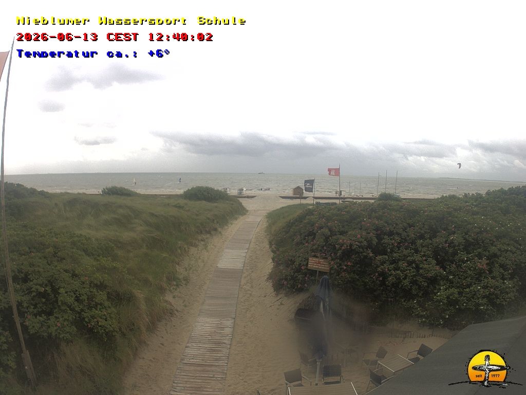 Archiv Foto Webcam Föhr: Nieblumer Wassersport Schule