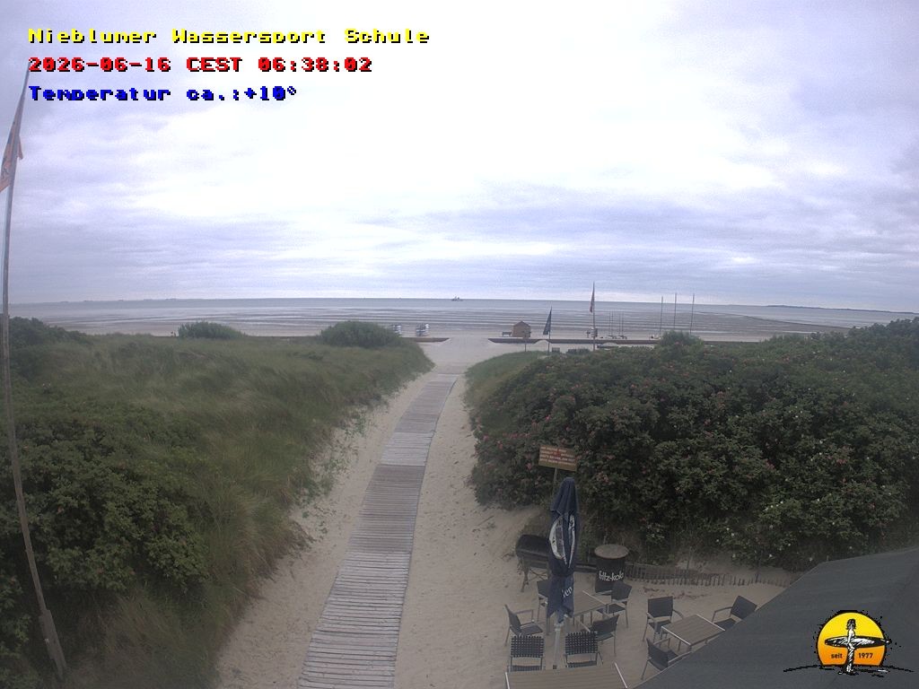 Archiv Foto Webcam Föhr: Nieblumer Wassersport Schule