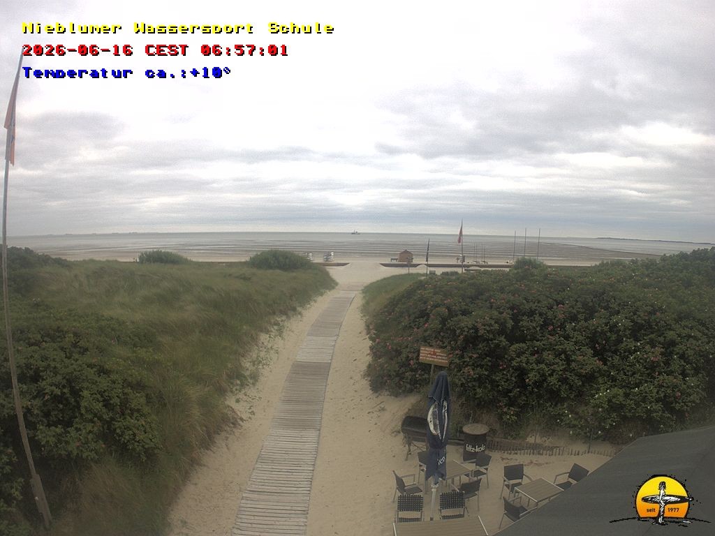 Archiv Foto Webcam Föhr: Nieblumer Wassersport Schule