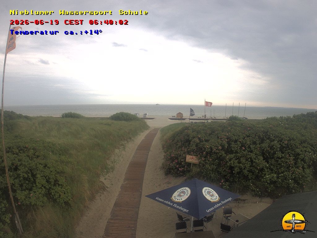 Archived image Webcam Föhr Island: Watersports School Nieblum