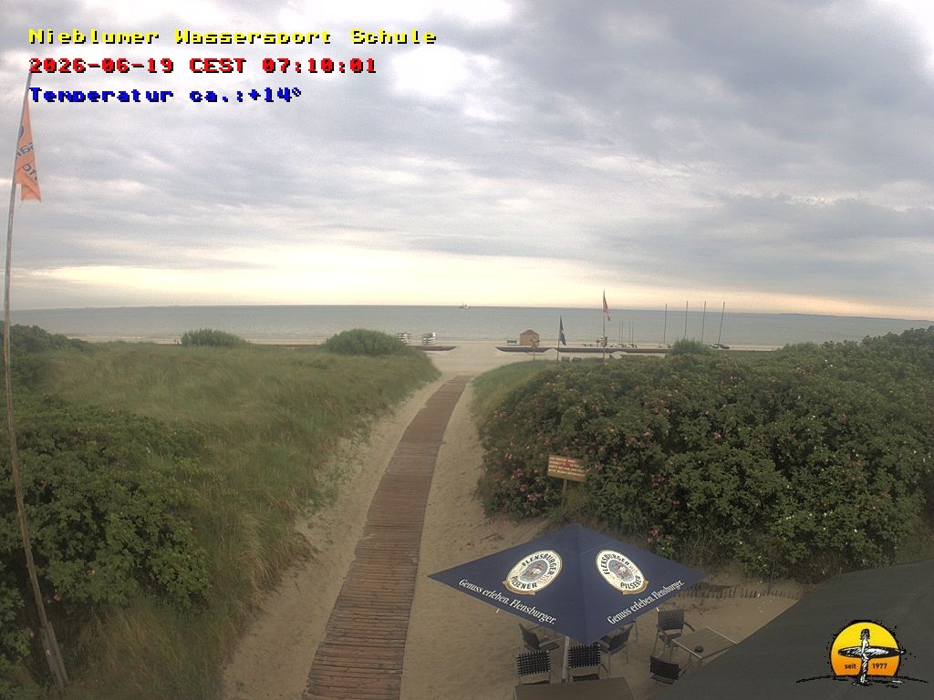 Archived image Webcam Föhr Island: Watersports School Nieblum