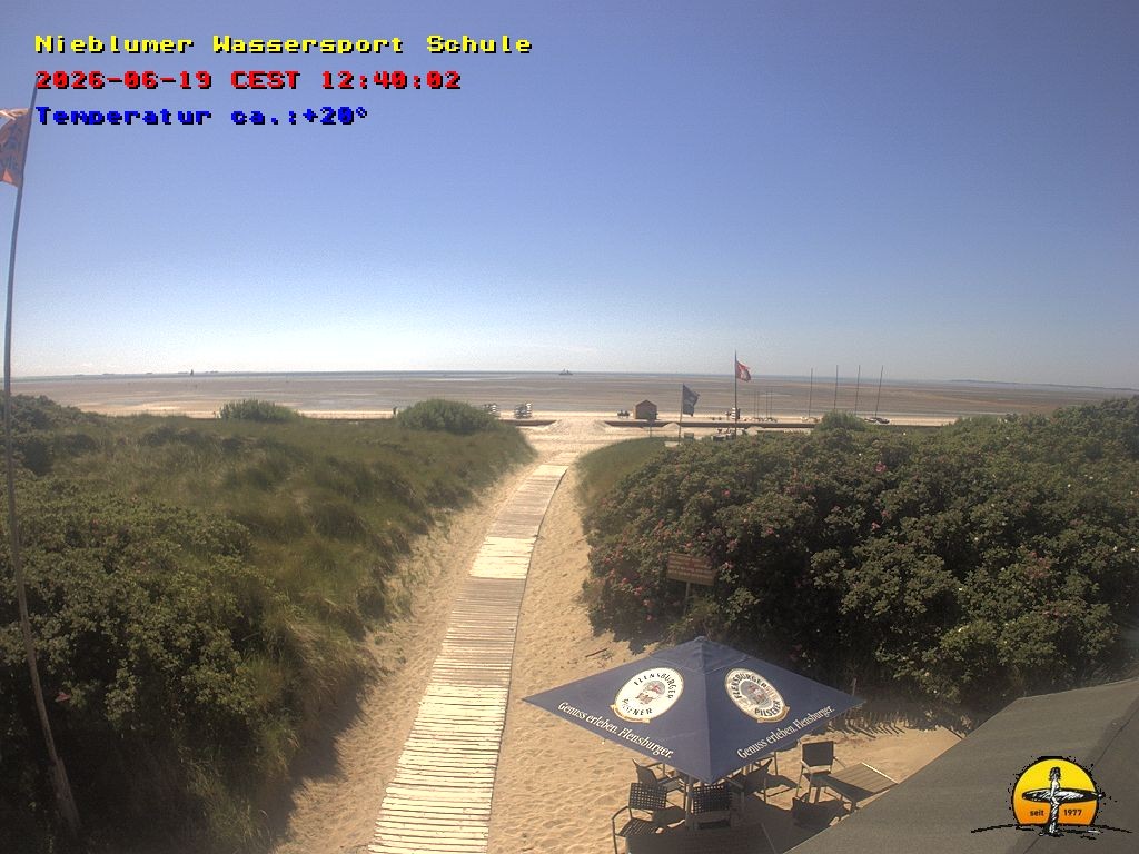 Archived image Webcam Föhr Island: Watersports School Nieblum