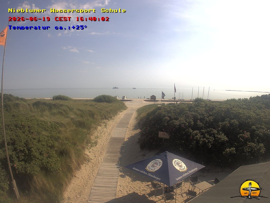 Archived image Webcam Föhr Island: Watersports School Nieblum