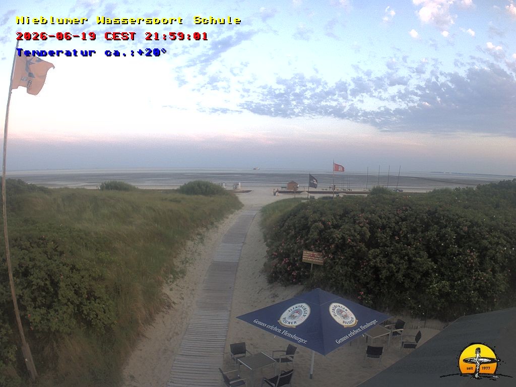 Archiv Foto Webcam Föhr: Nieblumer Wassersport Schule