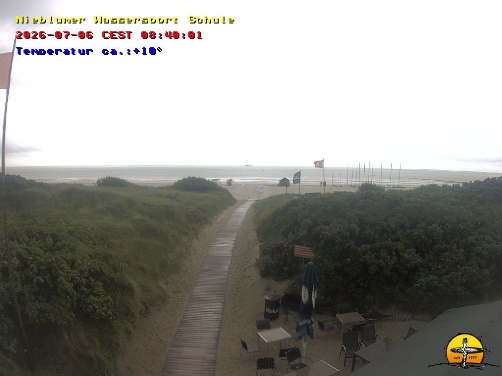 Archiv Foto Webcam Föhr: Nieblumer Wassersport Schule
