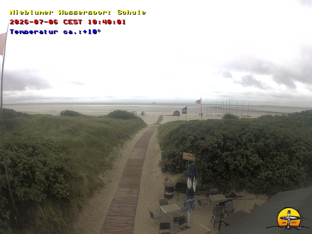 Archiv Foto Webcam Föhr: Nieblumer Wassersport Schule