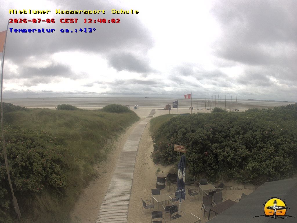 Archiv Foto Webcam Föhr: Nieblumer Wassersport Schule