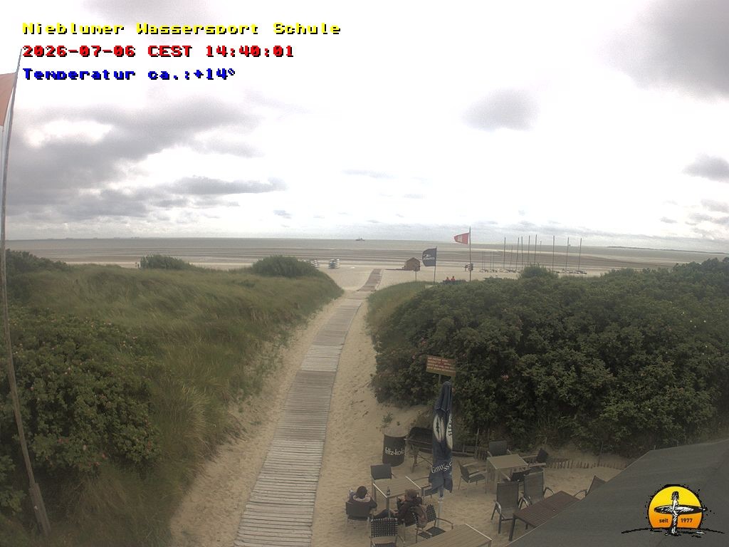 Archiv Foto Webcam Föhr: Nieblumer Wassersport Schule