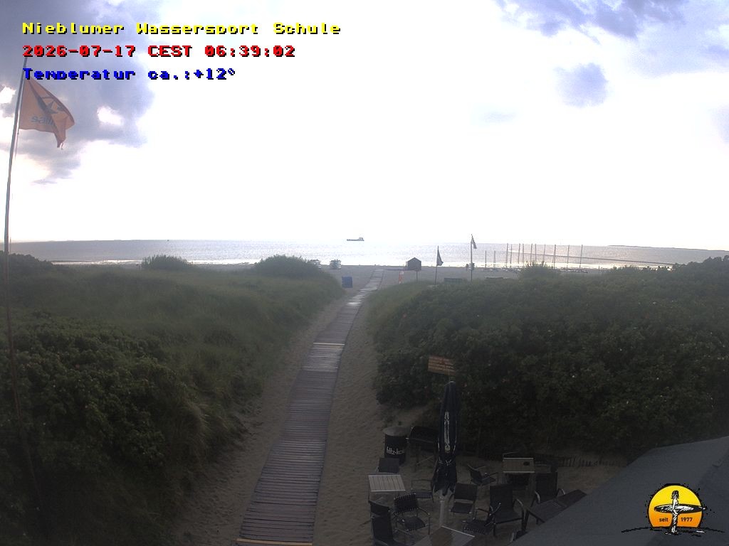 Archived image Webcam Föhr Island: Watersports School Nieblum