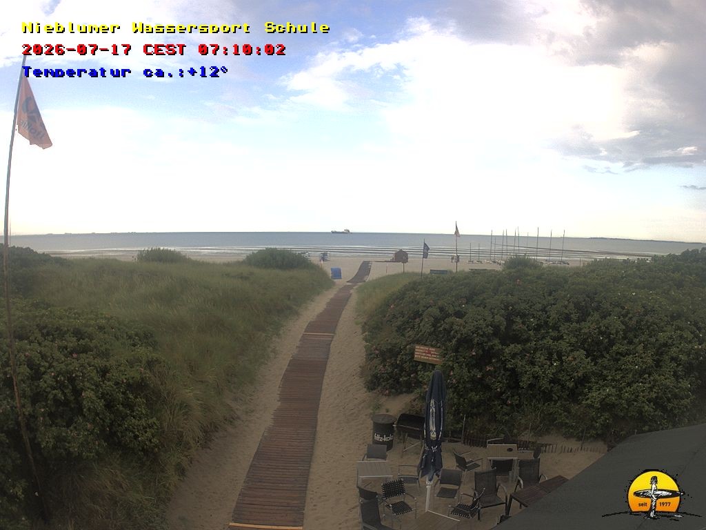 Archived image Webcam Föhr Island: Watersports School Nieblum