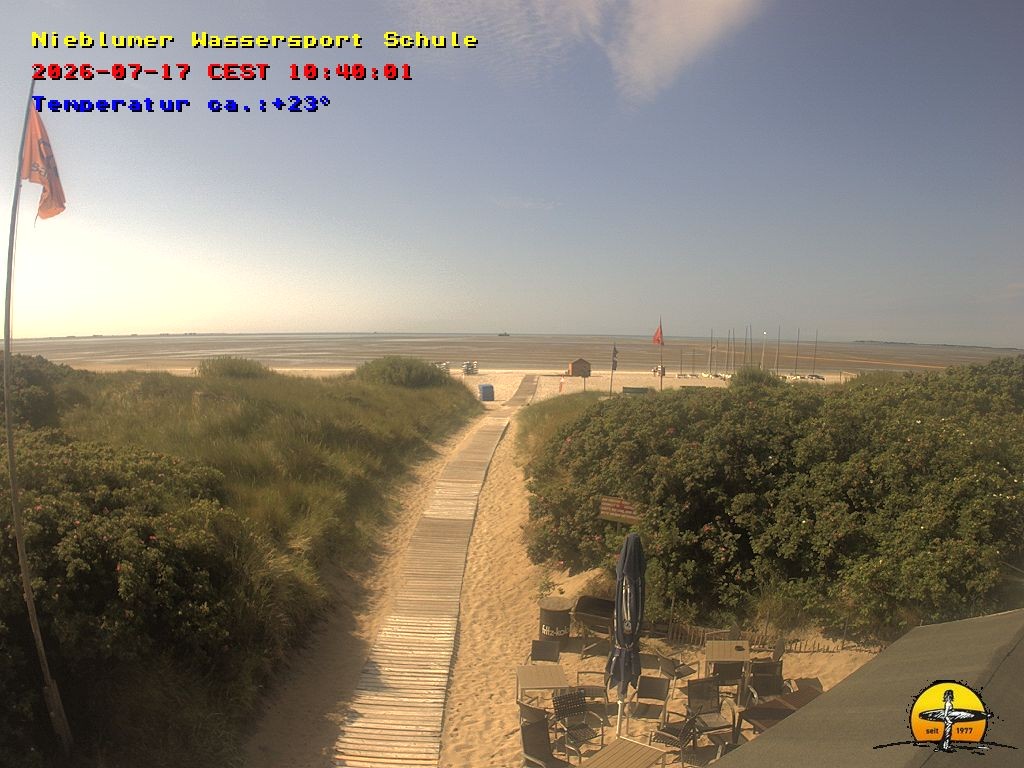 Archived image Webcam Föhr Island: Watersports School Nieblum