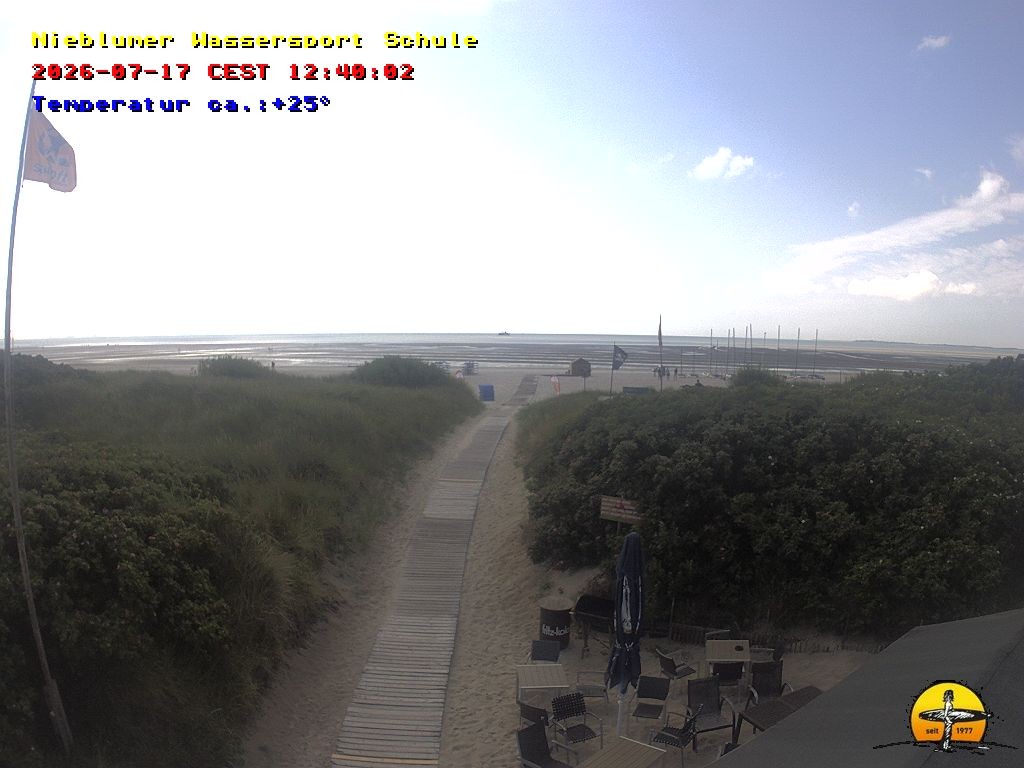 Archived image Webcam Föhr Island: Watersports School Nieblum