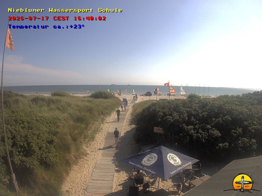 Archived image Webcam Föhr Island: Watersports School Nieblum