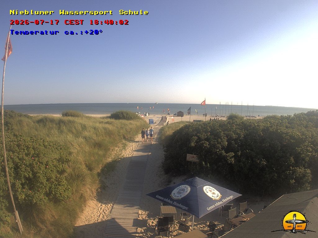 Archived image Webcam Föhr Island: Watersports School Nieblum