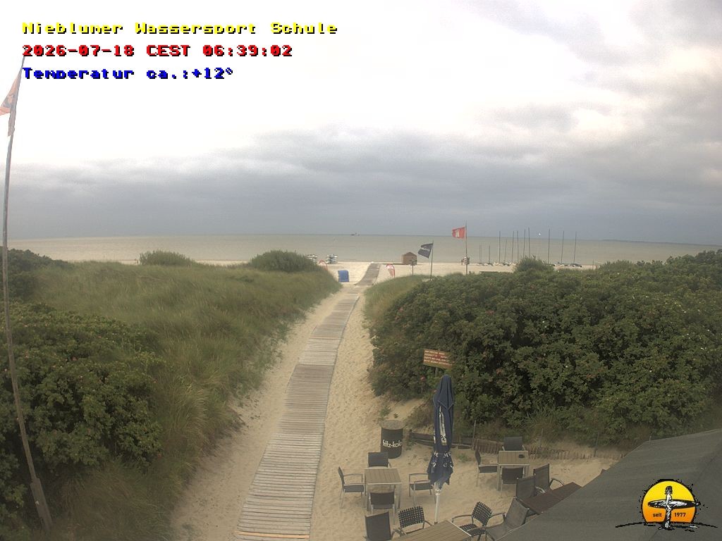 Archiv Foto Webcam Föhr: Nieblumer Wassersport Schule