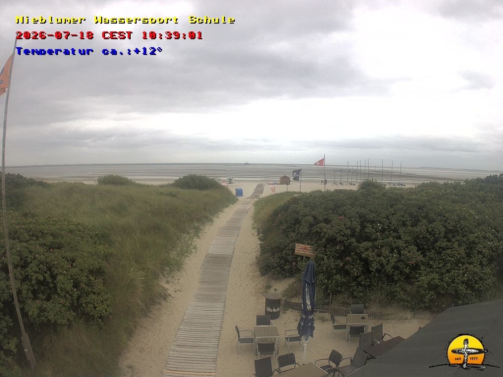 Archiv Foto Webcam Föhr: Nieblumer Wassersport Schule
