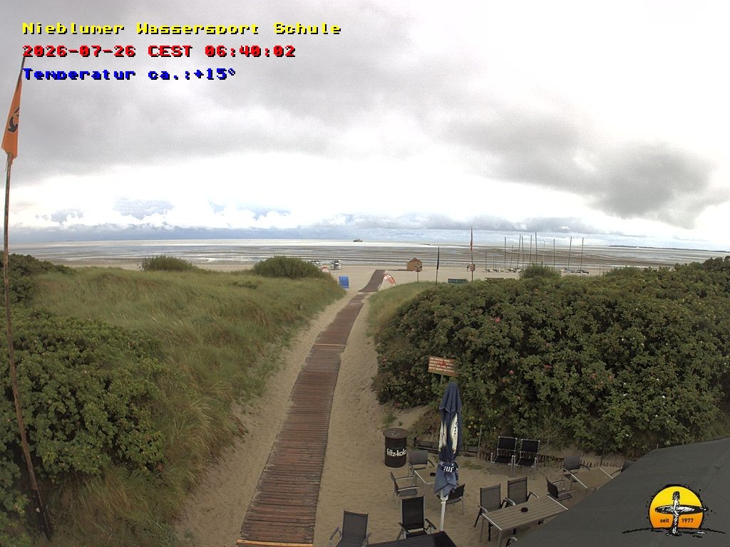 Archiv Foto Webcam Föhr: Nieblumer Wassersport Schule