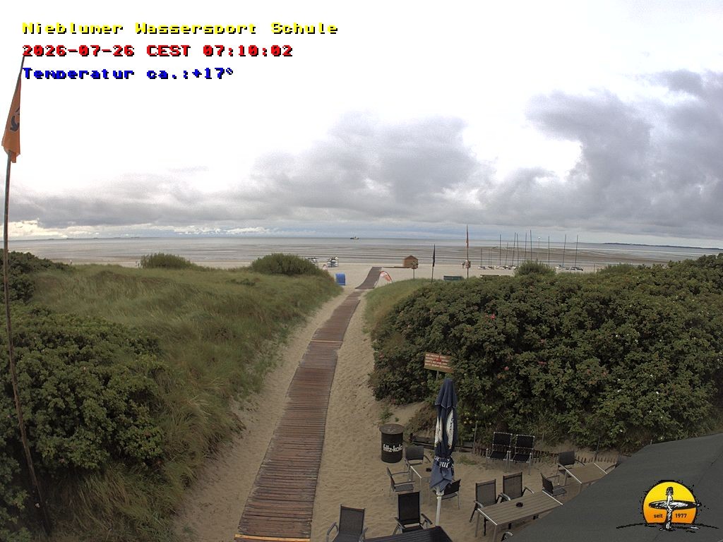 Archiv Foto Webcam Föhr: Nieblumer Wassersport Schule