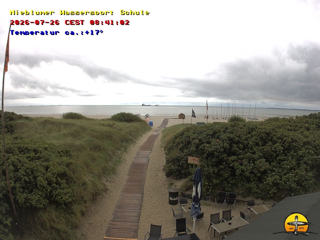 Archiv Foto Webcam Föhr: Nieblumer Wassersport Schule