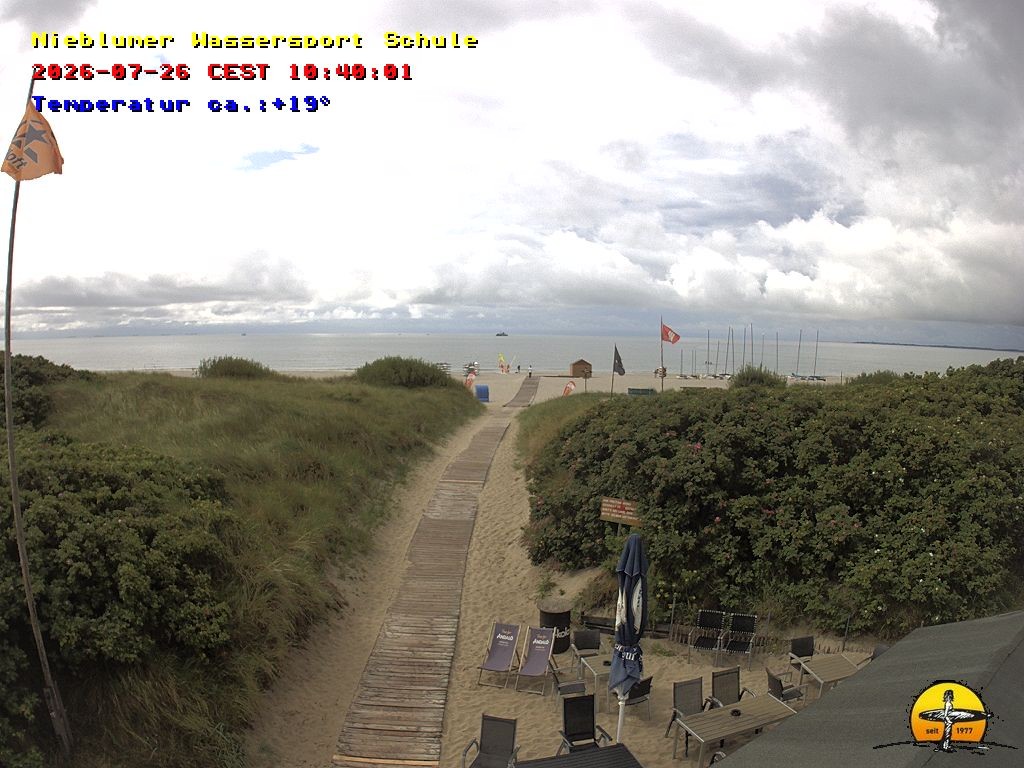 Archiv Foto Webcam Föhr: Nieblumer Wassersport Schule