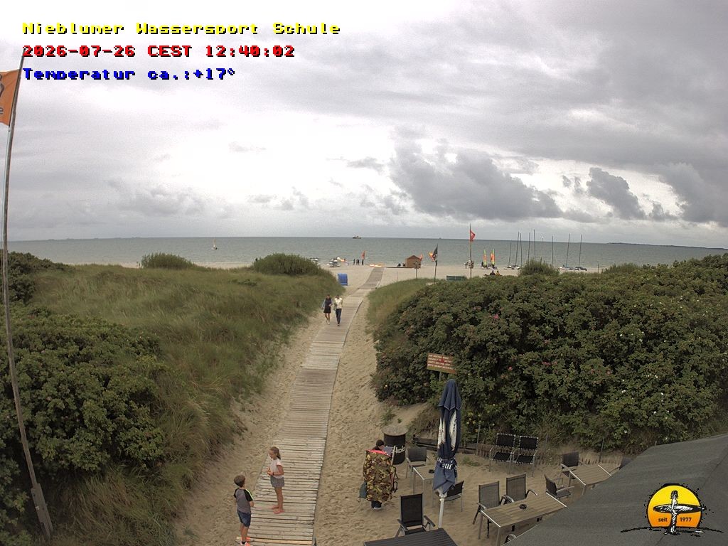 Archiv Foto Webcam Föhr: Nieblumer Wassersport Schule