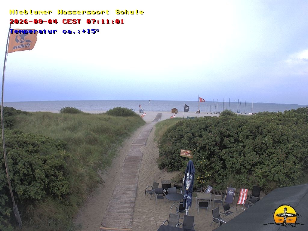 Archiv Foto Webcam Föhr: Nieblumer Wassersport Schule