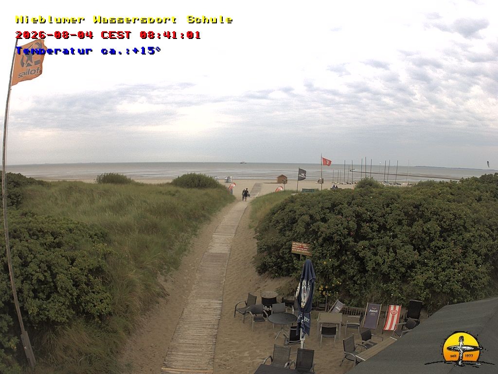 Archiv Foto Webcam Föhr: Nieblumer Wassersport Schule
