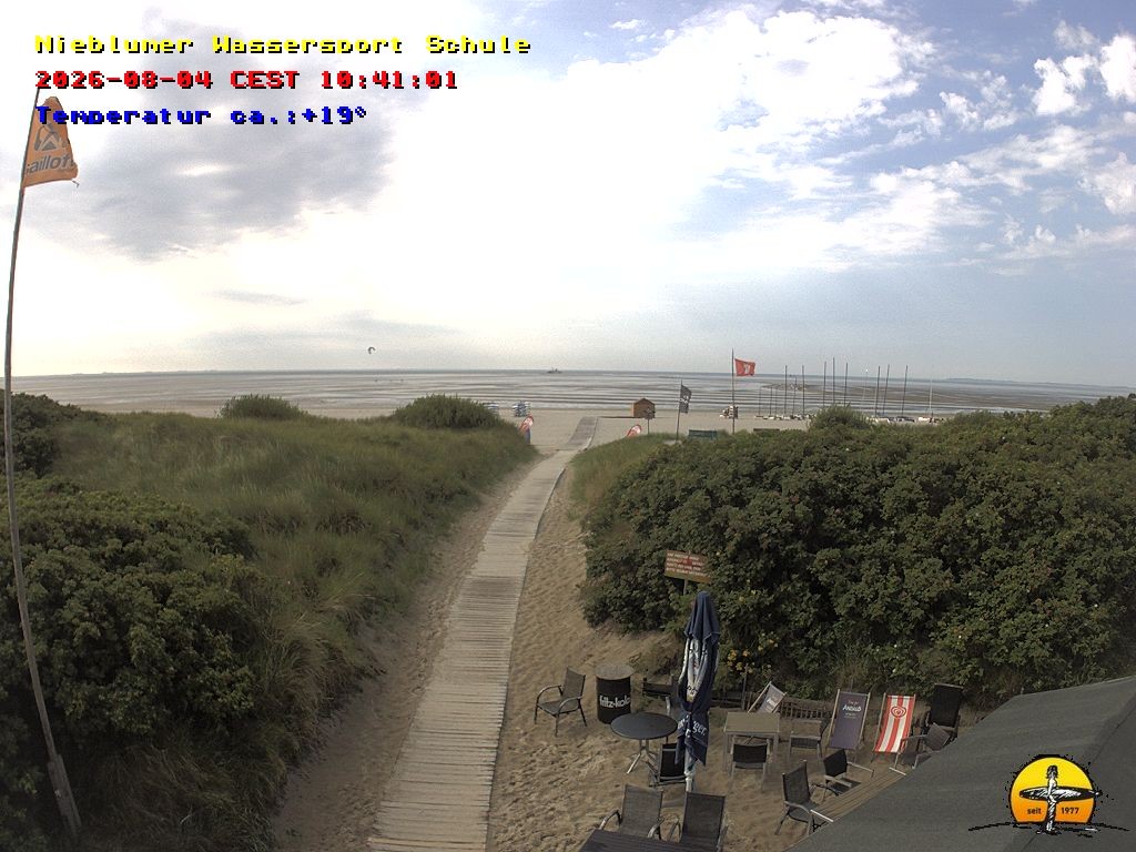 Archiv Foto Webcam Föhr: Nieblumer Wassersport Schule
