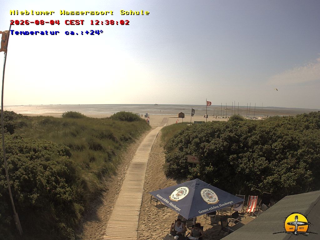 Archived image Webcam Föhr Island: Watersports School Nieblum