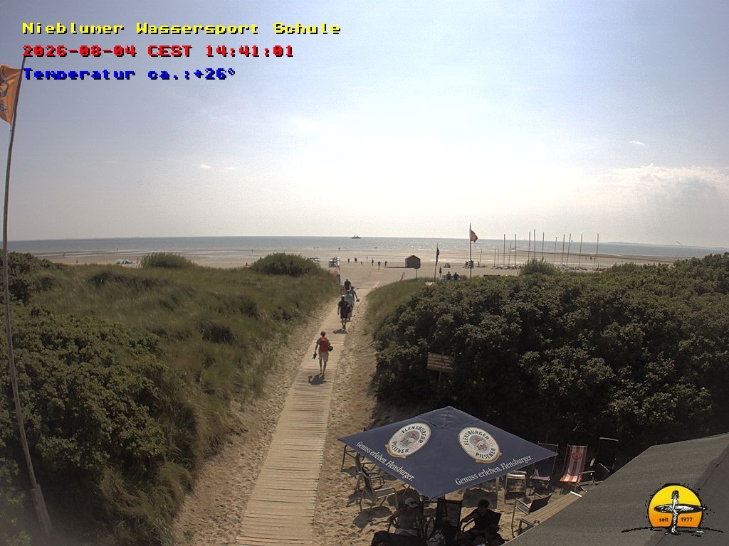 Archived image Webcam Föhr Island: Watersports School Nieblum