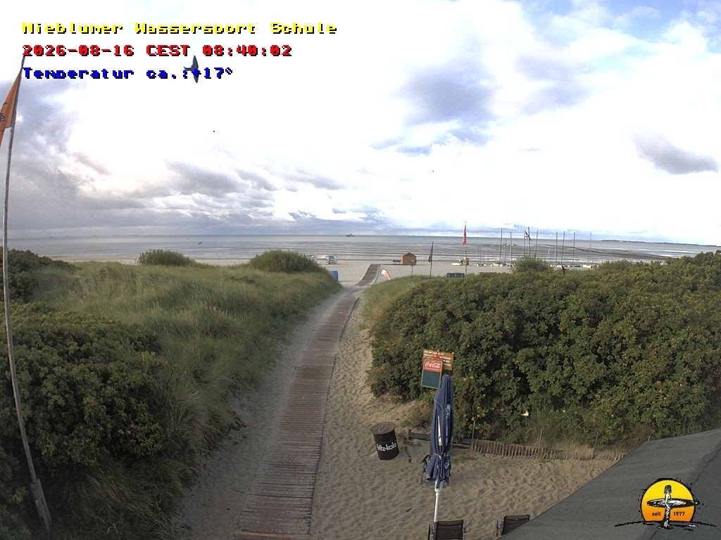 Archiv Foto Webcam Föhr: Nieblumer Wassersport Schule