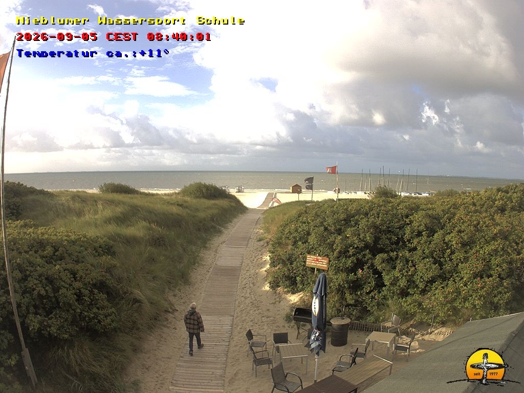 Archiv Foto Webcam Föhr: Nieblumer Wassersport Schule