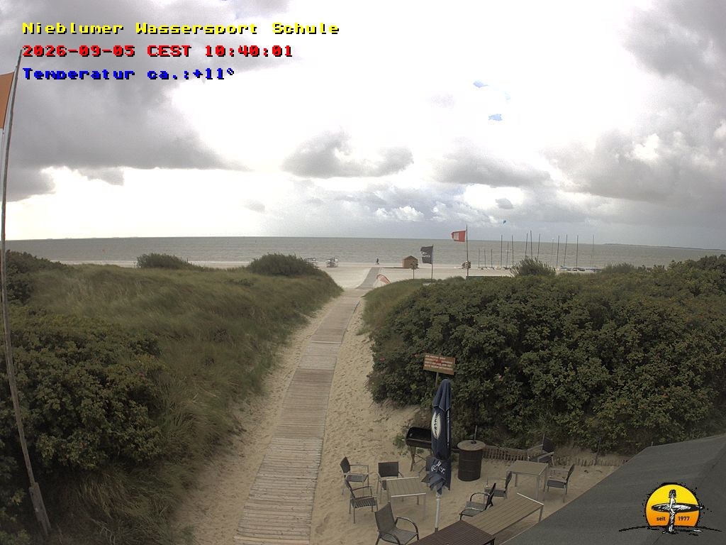 Archiv Foto Webcam Föhr: Nieblumer Wassersport Schule