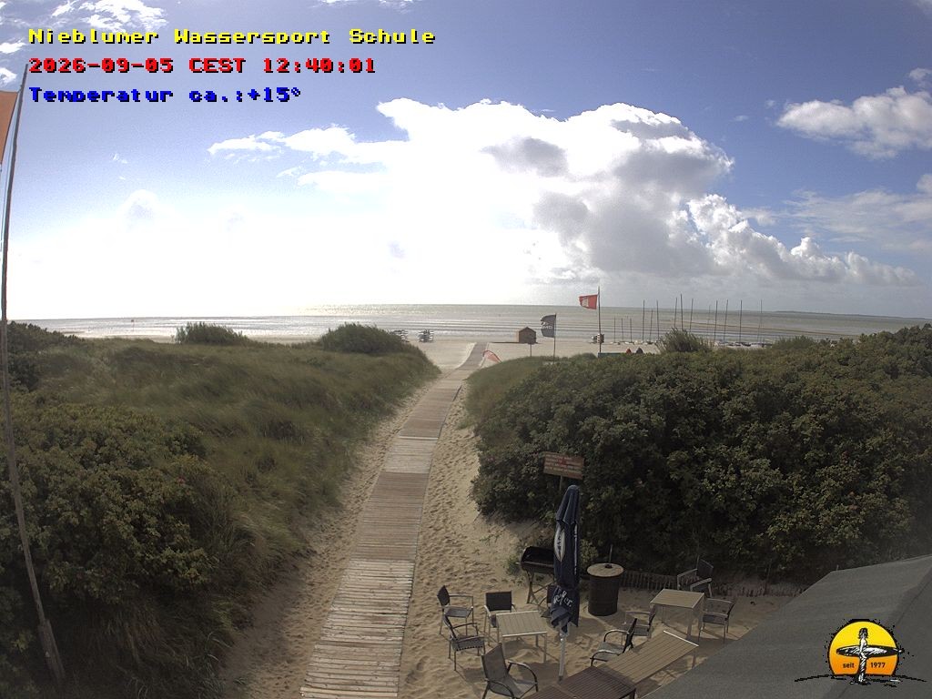 Archiv Foto Webcam Föhr: Nieblumer Wassersport Schule