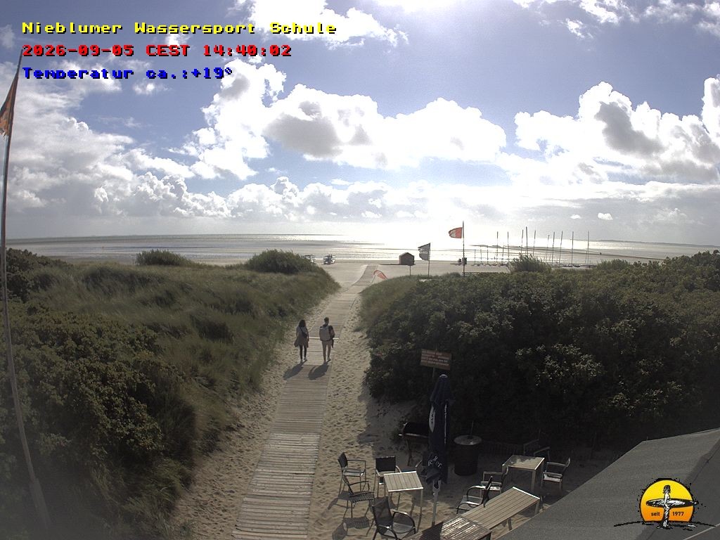 Archiv Foto Webcam Föhr: Nieblumer Wassersport Schule