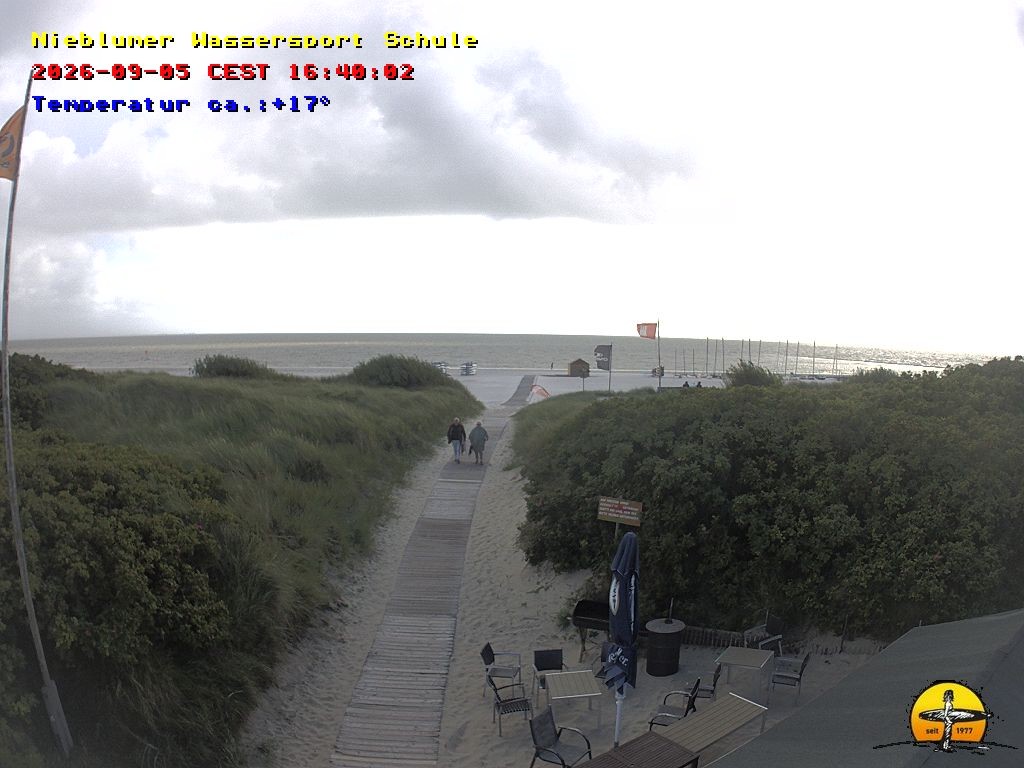 Archiv Foto Webcam Föhr: Nieblumer Wassersport Schule