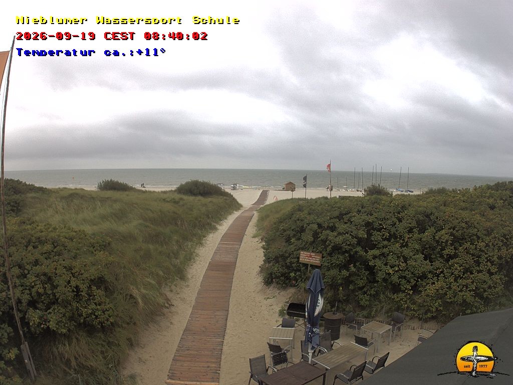 Archiv Foto Webcam Föhr: Nieblumer Wassersport Schule
