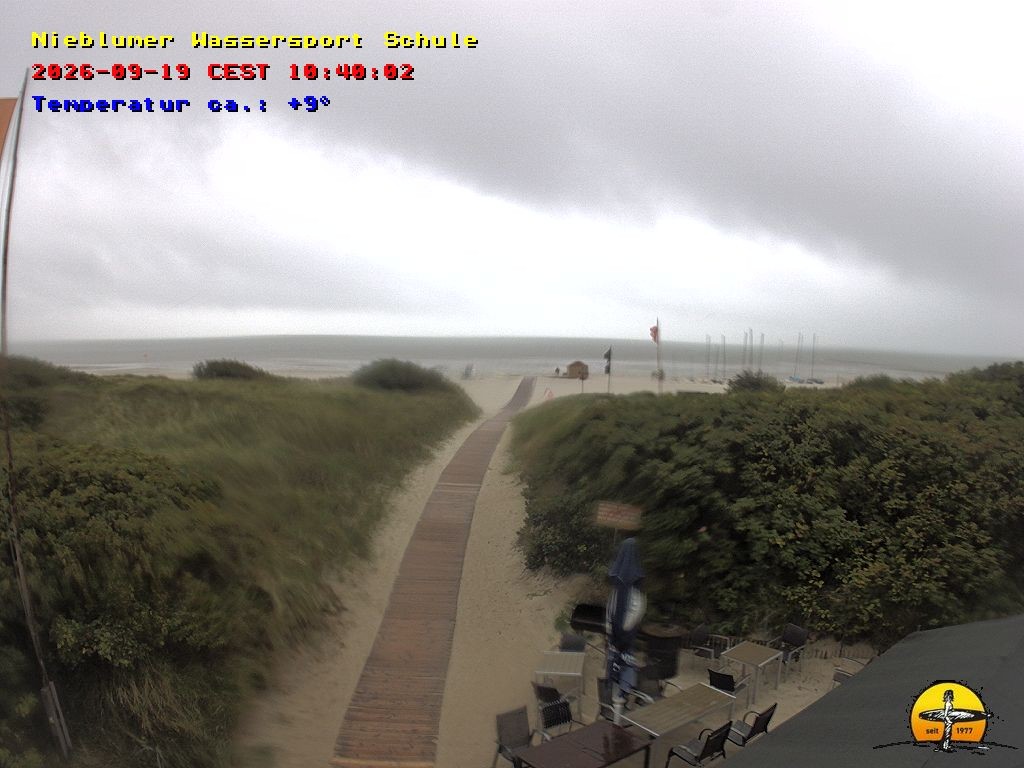 Archiv Foto Webcam Föhr: Nieblumer Wassersport Schule